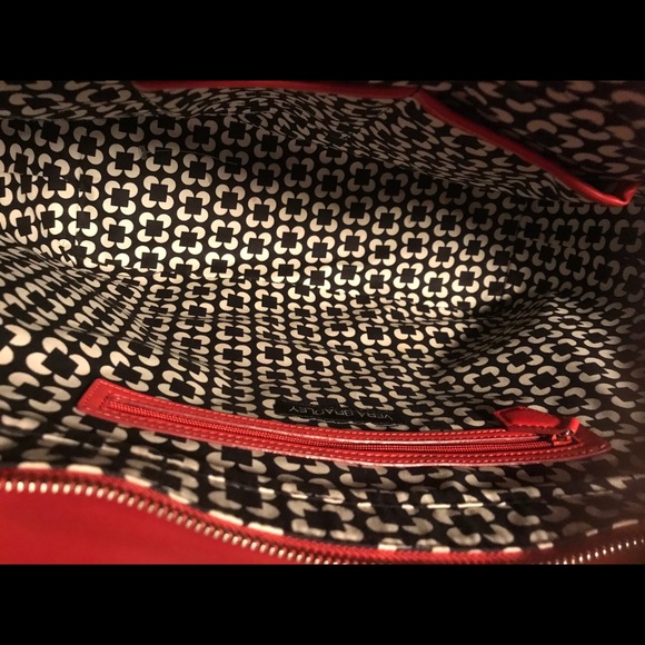 VERA BRADLEY FAUX LEATHER ORANGE TOTE - Picture 7 of 10